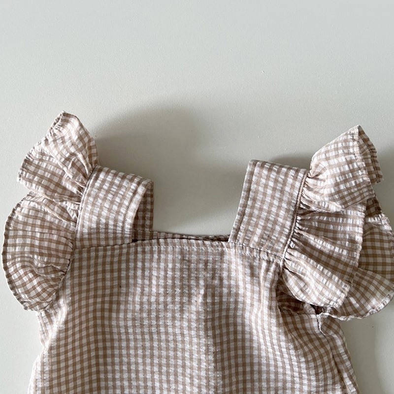 Fashion Personality Girl Baby Plaid Clothes Suit