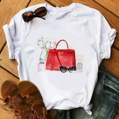 Women's Loose Round Neck Short Sleeve T-shirt - 6 Style - View 1