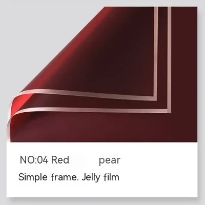 Phnom Penh Jelly Mask Printed Cellophane Flower Shop Plain Flowers Dacal Paper - 04 Red Pear