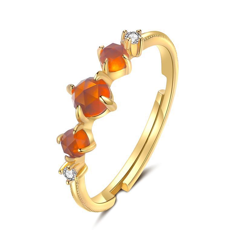 Title 3, Tangerine Orange Garnet Ring Women