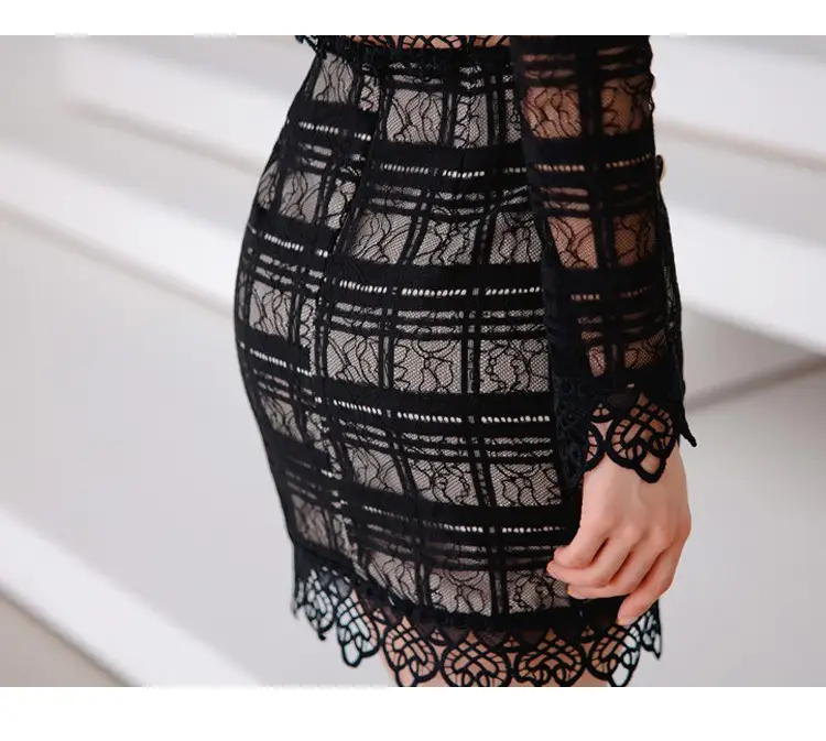 Lace Style Top Stitching Two-piece Suit