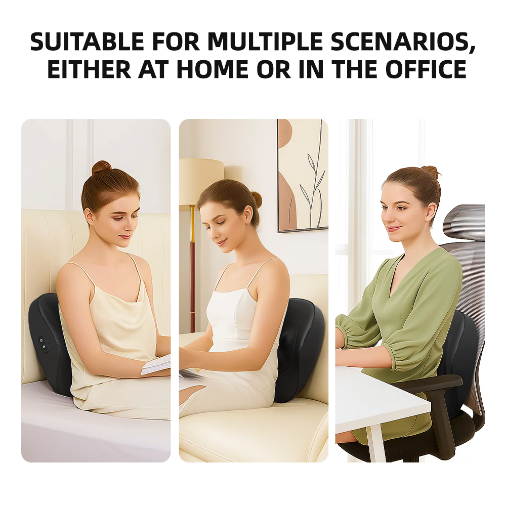 Smart Massage Cushion 3 Speed Multifunction Neck Back Shoulder Massager With Heat Relief Home Office Car Portable Relaxation Gift