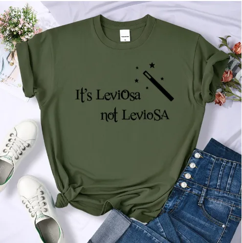 Magic Letter Print Short sleeve T shirt Top Green Black - Shop at LoveMi