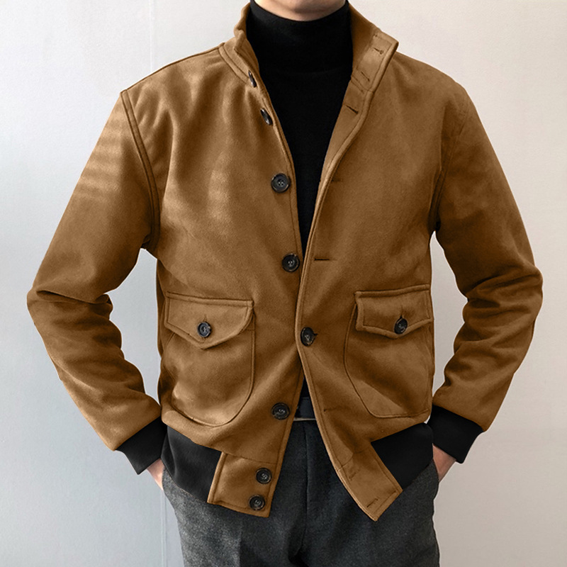 Top Fashion Slim Solid Color Jacket Men's Jacket