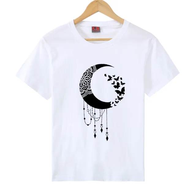 Casual Cartoon Character English Print Women's T shirt White - Shop at LoveMi