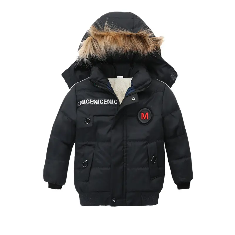 New Children's Cotton Padded Clothes Thickened Hooded