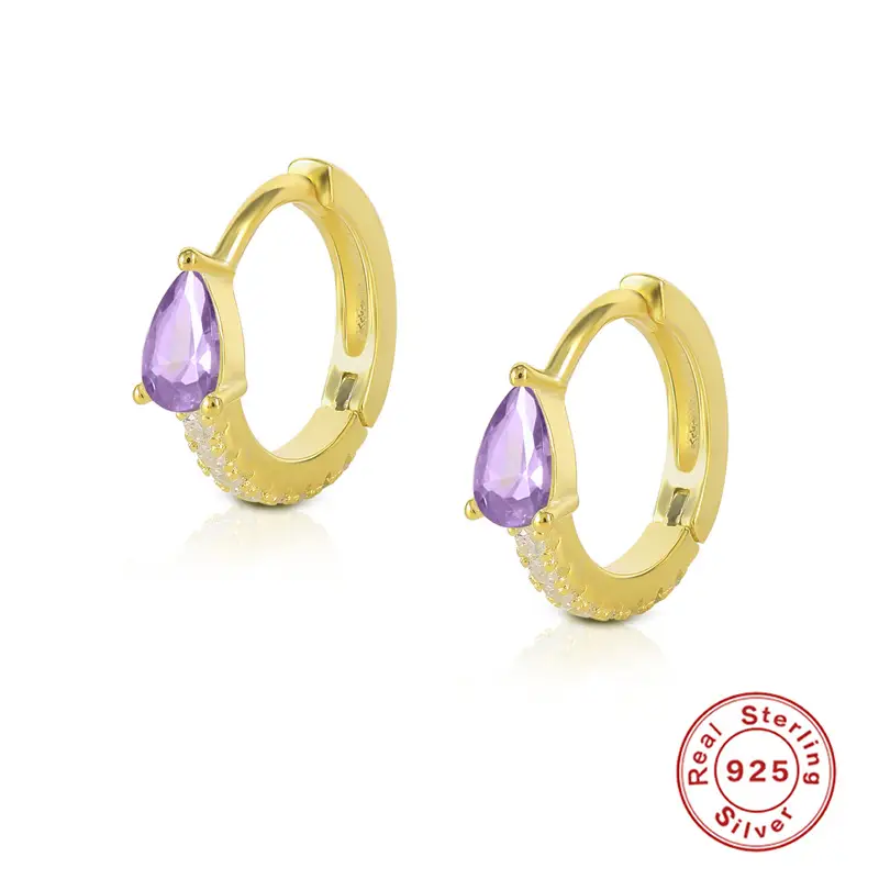 Colorful Water Drop Hoop Earrings