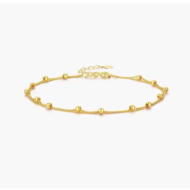 Title 5, Pulsera Estrella Perla Doble Capa Oro 18K