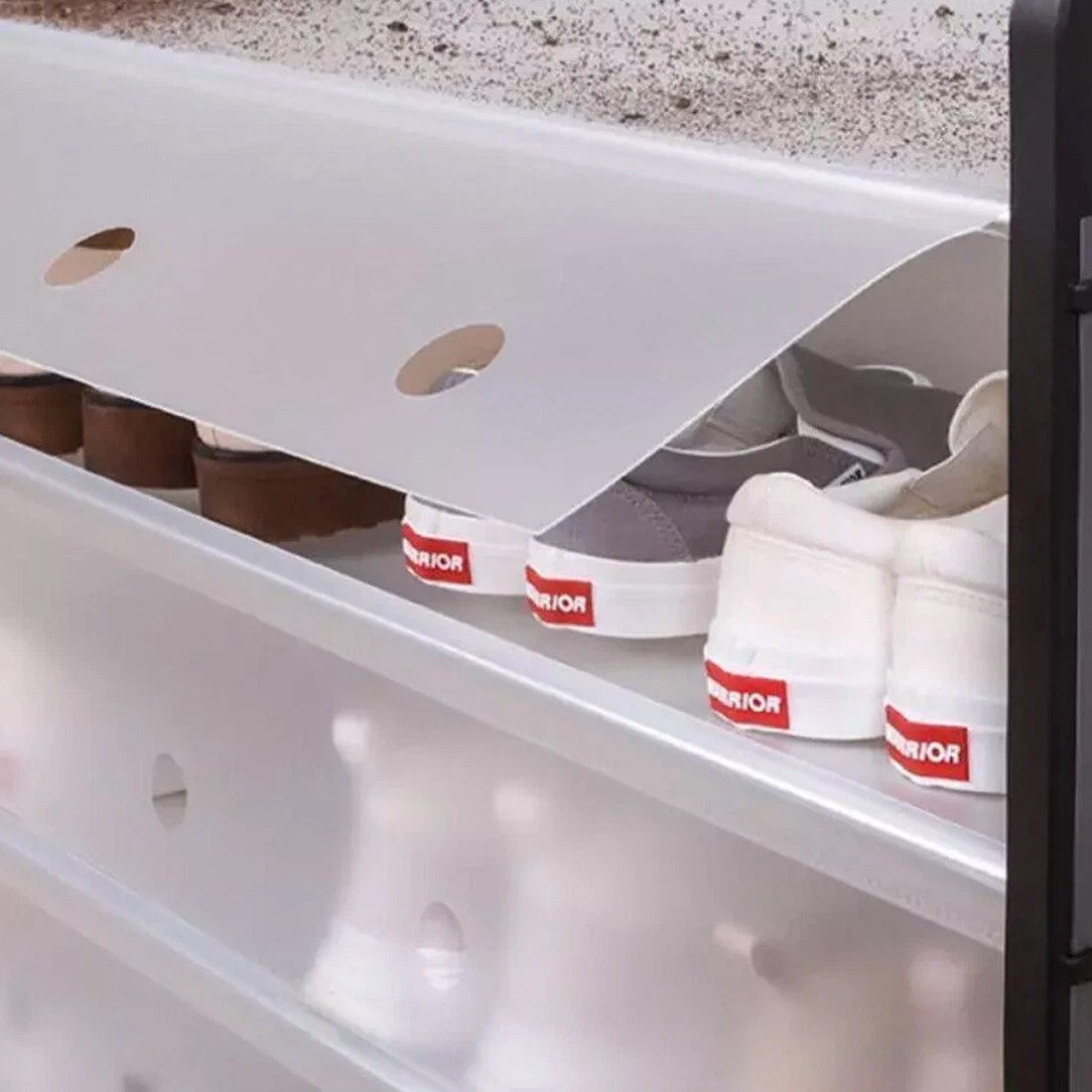 7 Tier Cabinet Storage Organiser Shoe Rack Stand Holder W Dust-proof Cover — image 7