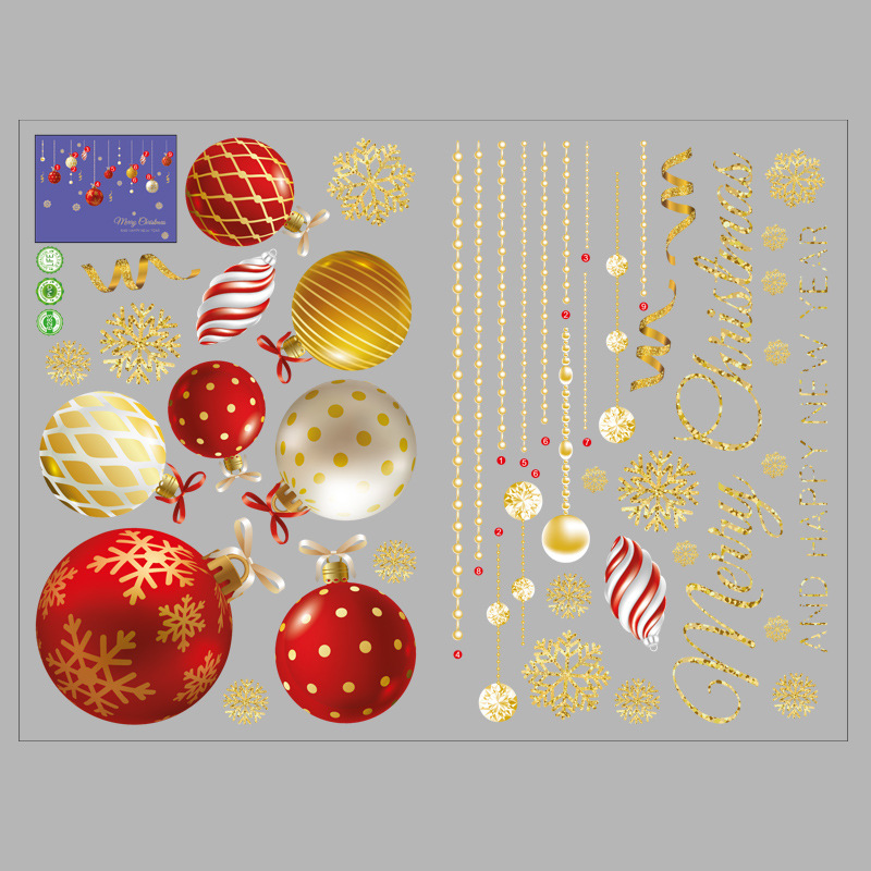 Title 2, Window Golden Christmas Ornaments With Colored ...