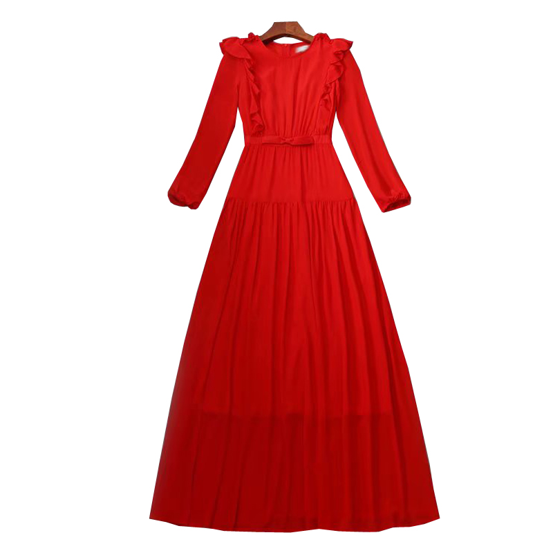 Big Stitching Red Back Door Dress