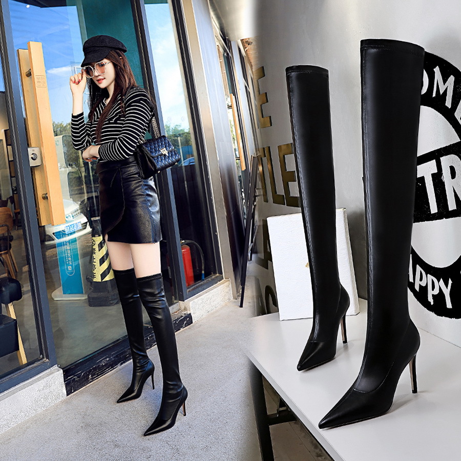 Title 2, Stiletto Pointed Toe Over-the-knee Boots