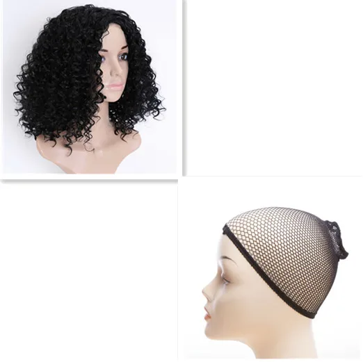 Beautiful short curly wig Black Set - Shop at LoveMi