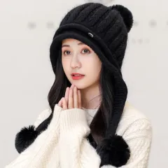 Women's Striped Fleece Colourblock Dome Hat - View 1