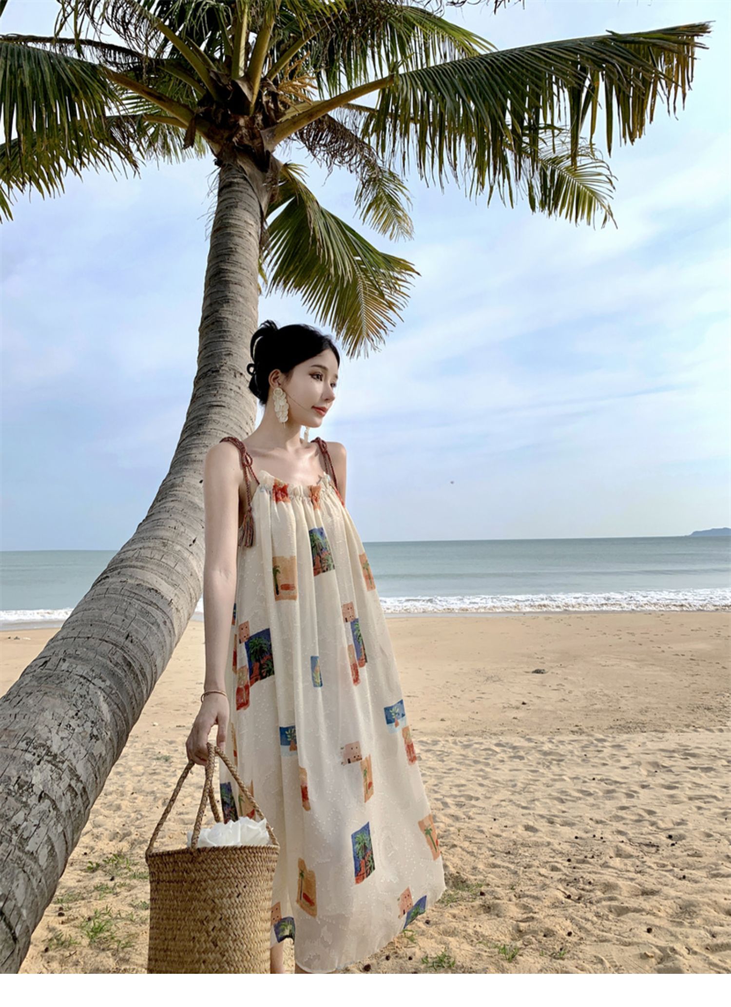 Beach Vacation Flower Strap Dress Girl