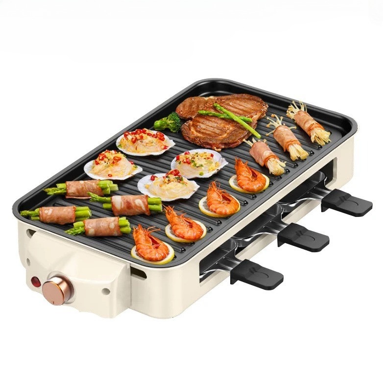 1500W Electric Barbecue Grill 2 In 1 Indoor BBQ Griddle Hot Plate Smokeless - photo 5