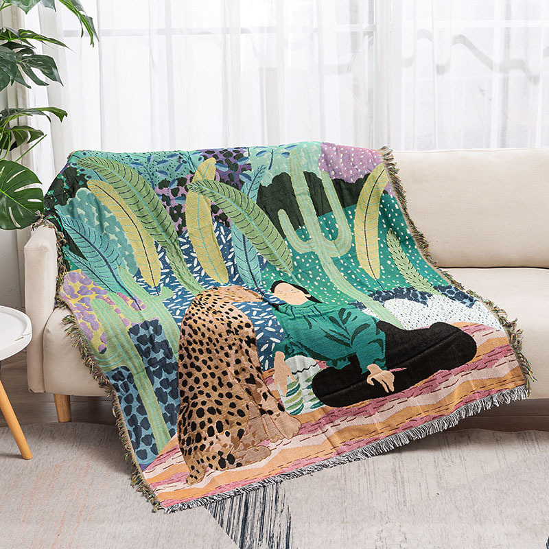 Jungle Sofa Blanket Decorative Blanket Outdoor Tent Camping