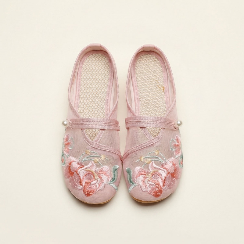 Mesh Embroidered Flats