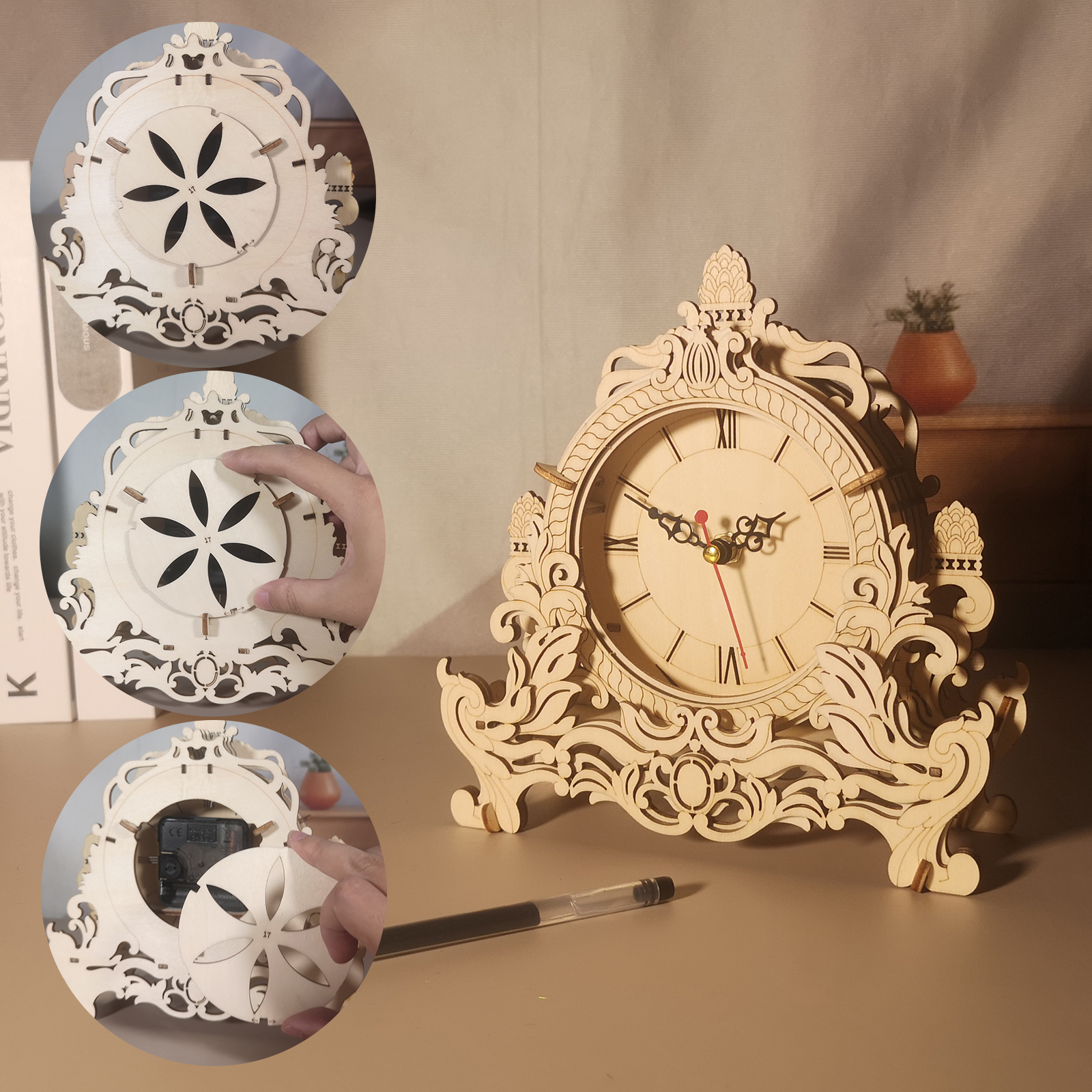 Sales Are Prohibited On The TEMU And SHEIN - 3D Wooden Puzzle Clock Model Kits... 5
