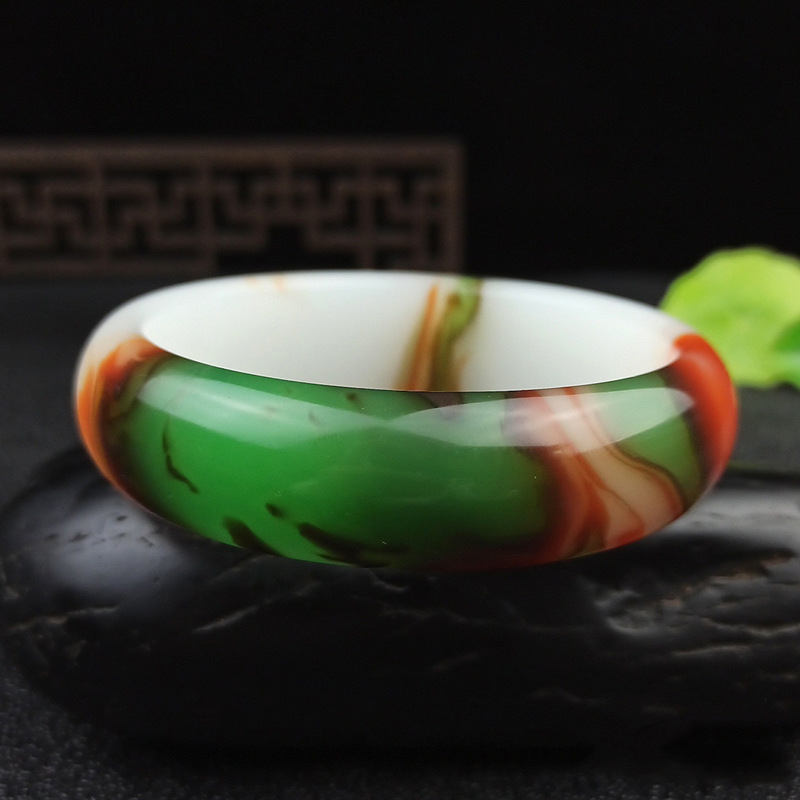Outer Mongolia Material High Imitation Colorful Jade Bracelet