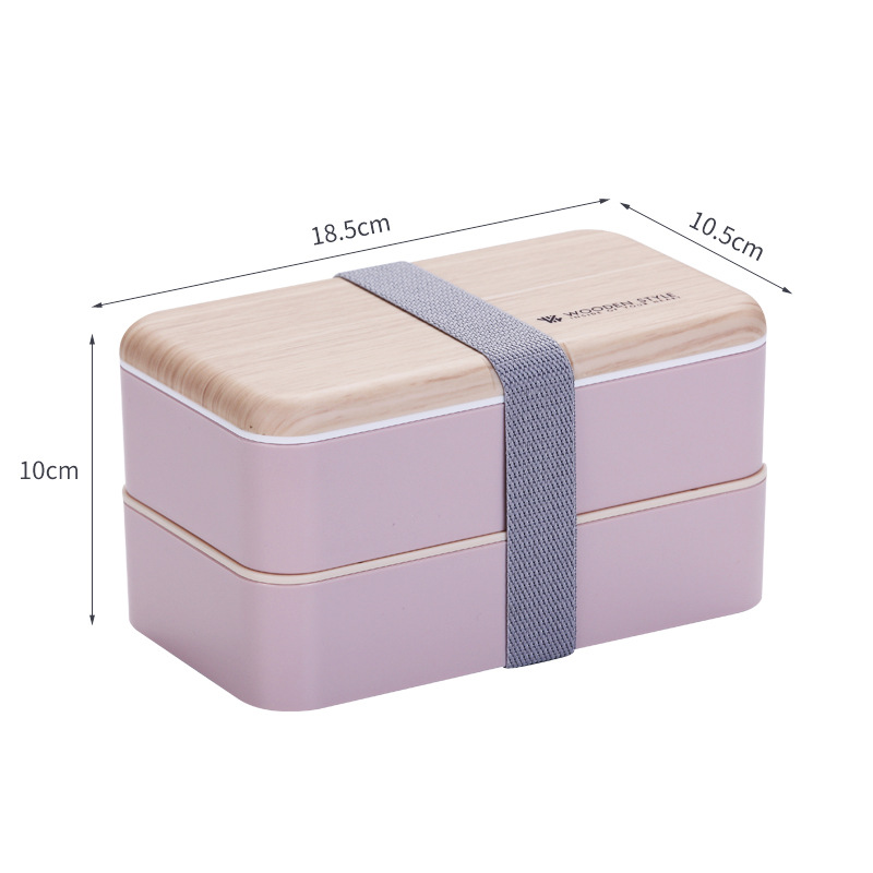 Title 2, Double Plastic Compartment Lunch Box Student Mi...