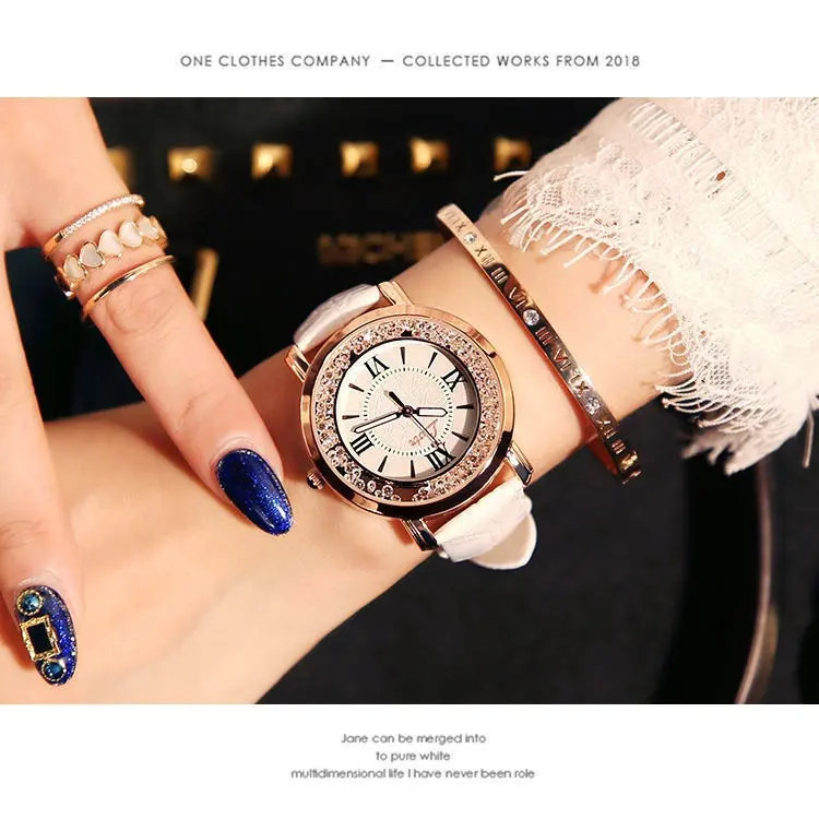 Mobile Rhinestone Women's Watch Korean Fashion Trend Student Retro