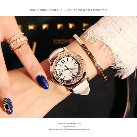 Mobile Rhinestone Women's Watch Korean Fashion Trend Student Retro