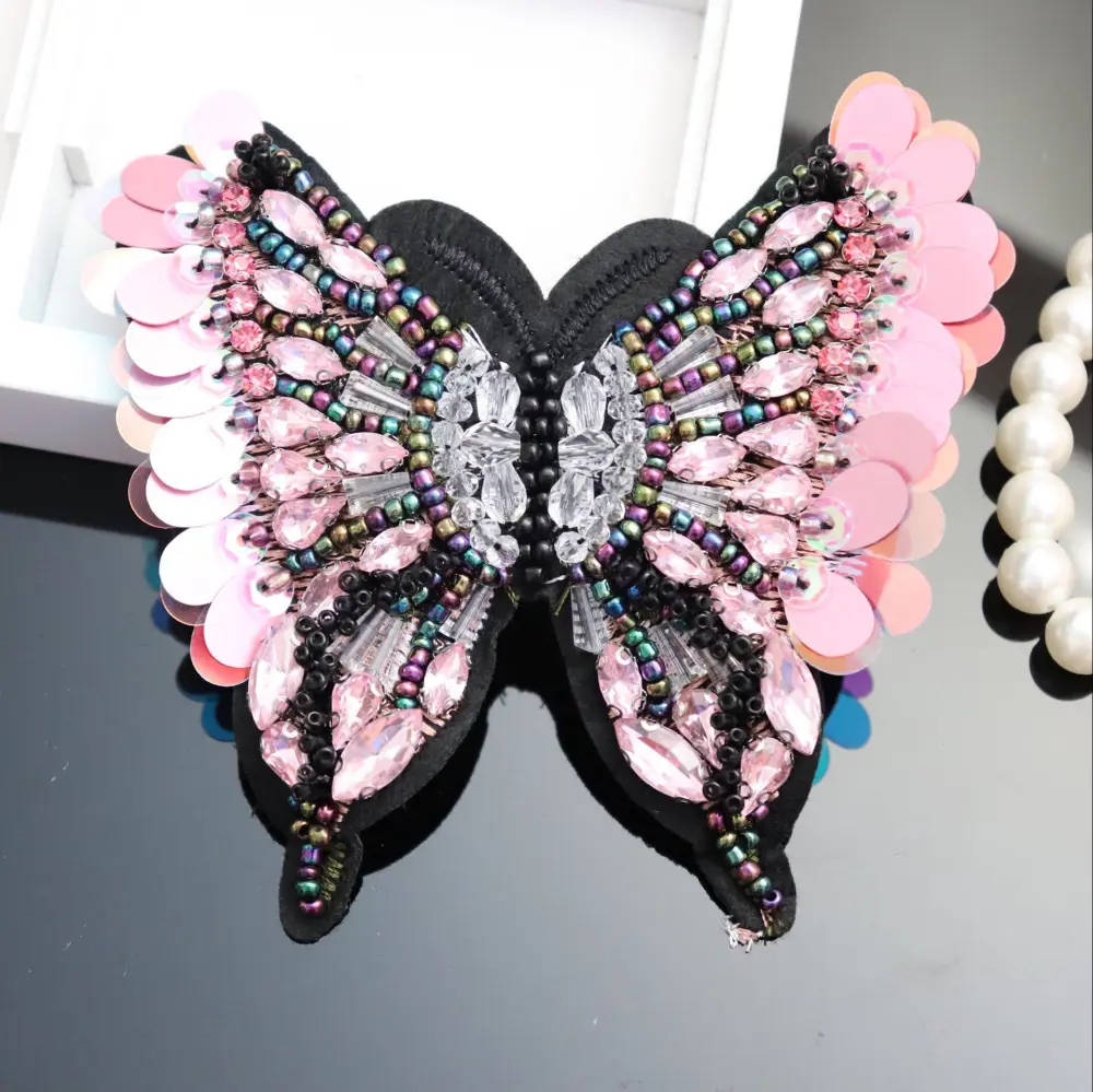 Handmade Nails Diamond Beads Heavy Industry Butterfly