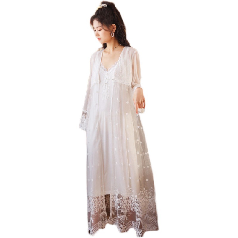 Title 2, Pure Color Lace Home Suspender Skirt Pajamas