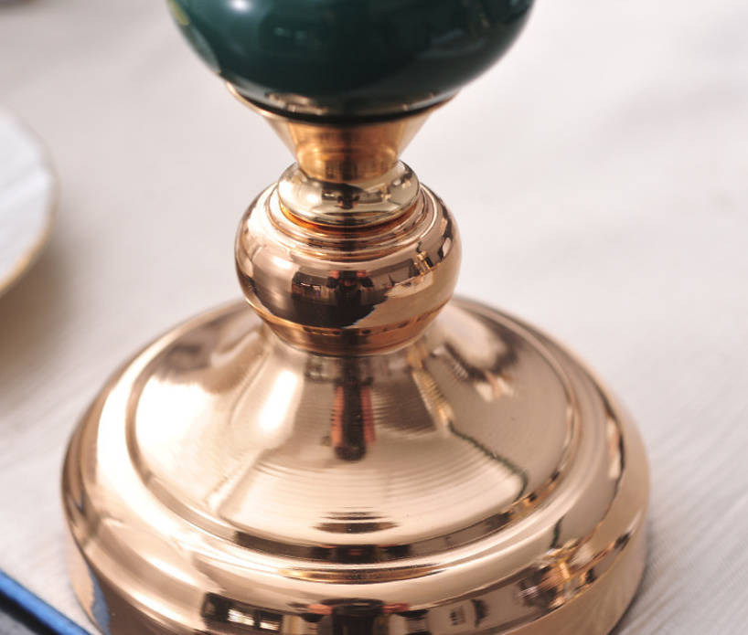 European-american Glass Candlestick Retro Metal Gold - 10