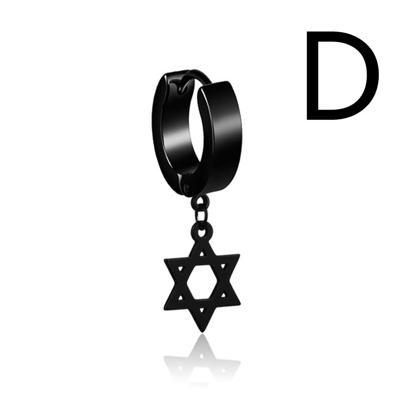 Men And Women Cool Trend Cross Titanium Steel Earrings