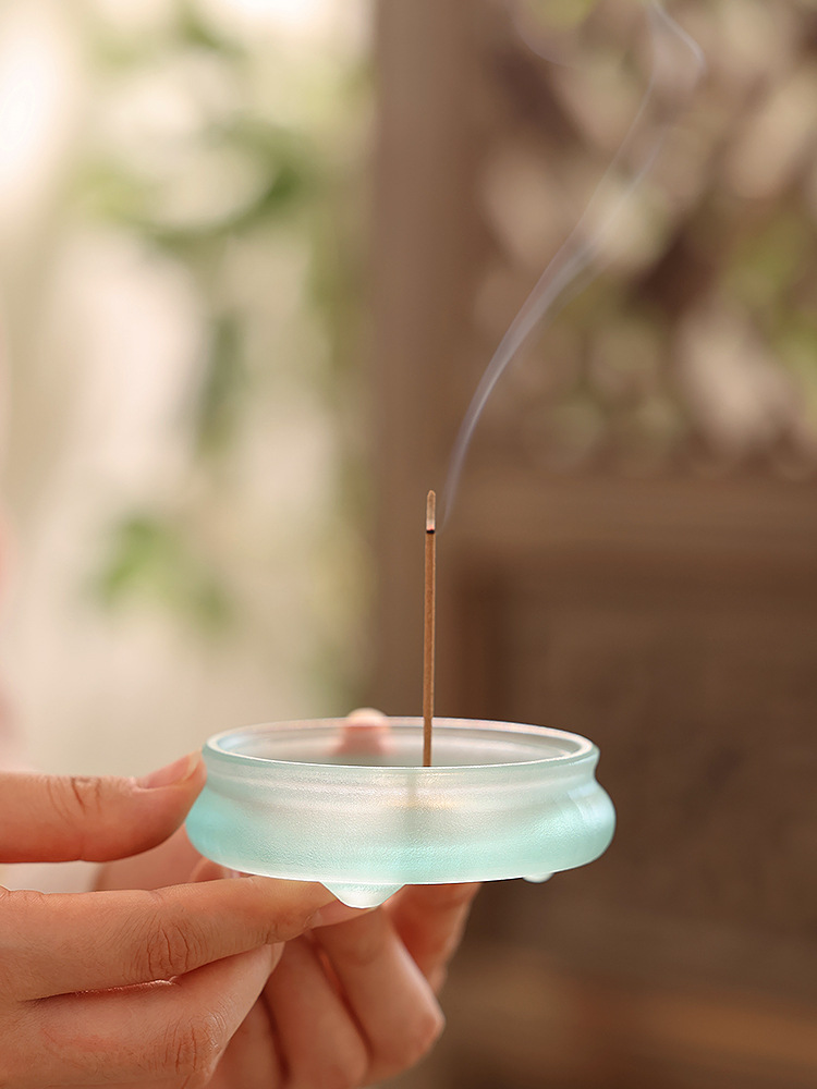 Title 5, Home Indoor Xiangyun Three-legged Glass Incense...