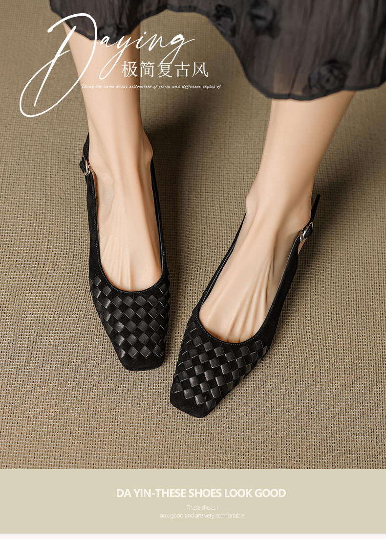 Square-Toe Buckle Sandals – top-down view