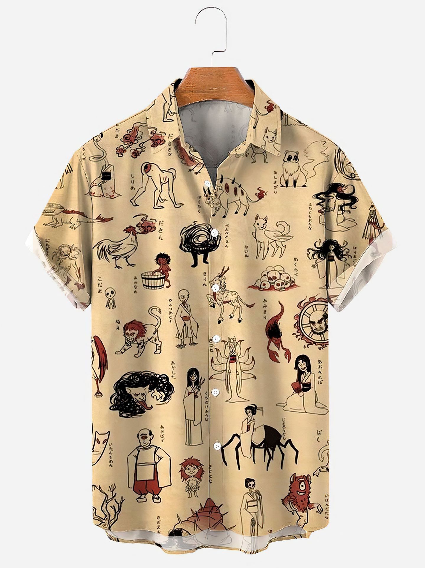 Men's Large Size 3D Digital Printed Short Sleeve Shirt