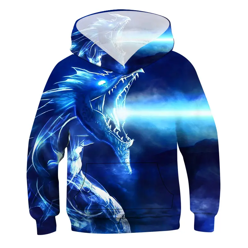Men's Fashion Casual Animal Digital Print Hooded Sweatshirt