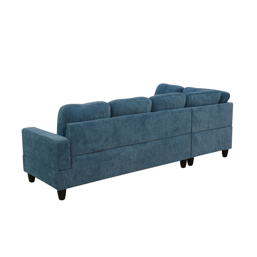 Pickup Only--Blue Flannel 3-Piece Couch Living Room Sofa Set