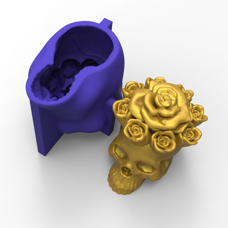 Rose Skull Silicone Mold, picture 2 of 3