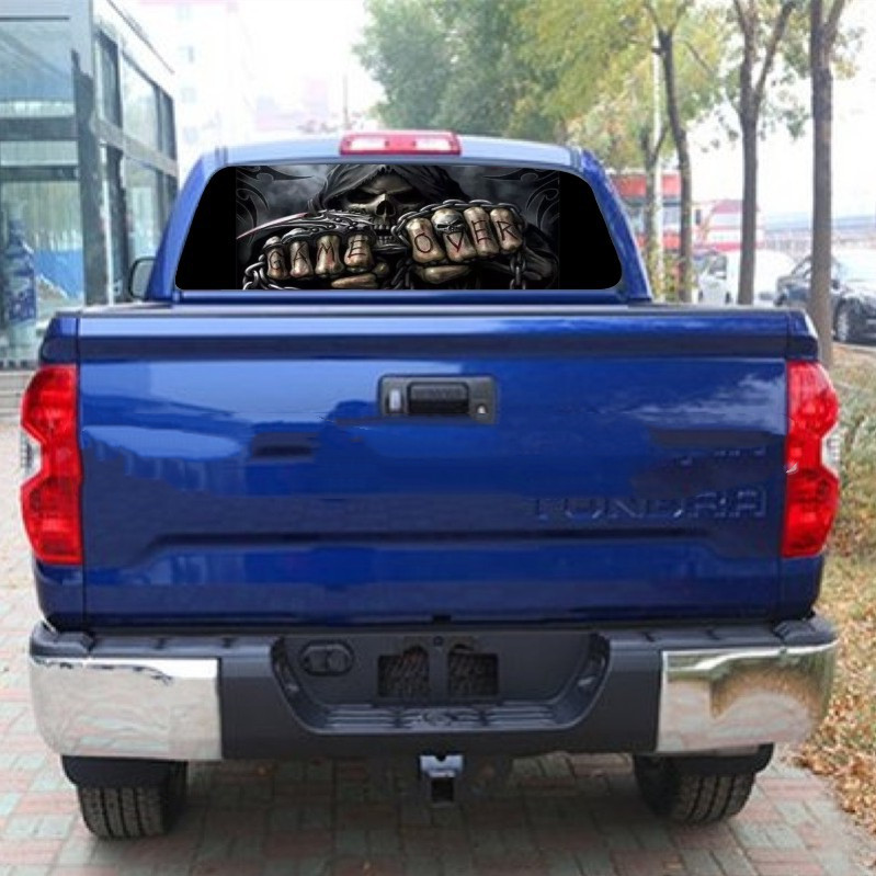 Death Skull Rear Window Decal Truck — foto 3