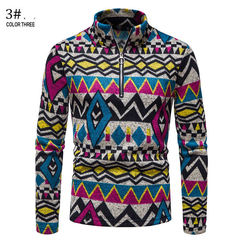 Men's Zipper Sweater Casual Stand Collar Cover