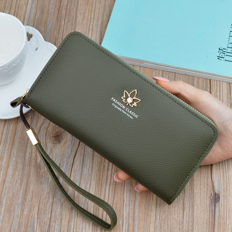 Large capacity Zipper Wallet Ladies Long Fashion Women's Clutch Bag Green - Shop at LoveMi