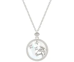 Sterling Silver Zodiac White Shell Necklace - Taurus - View 1