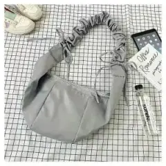 Japanese Harajuku Literary Crossbody Retro Student Dark Fold Women's Bag - Grey - View 1