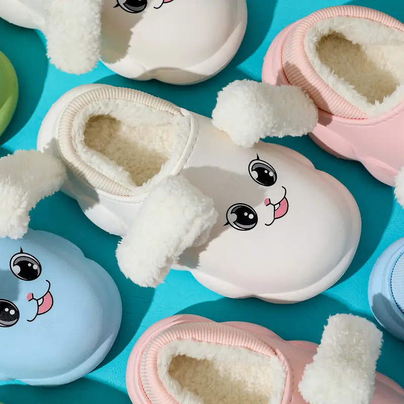 Ins Thick Soled Waterproof Children's Cotton Slippers