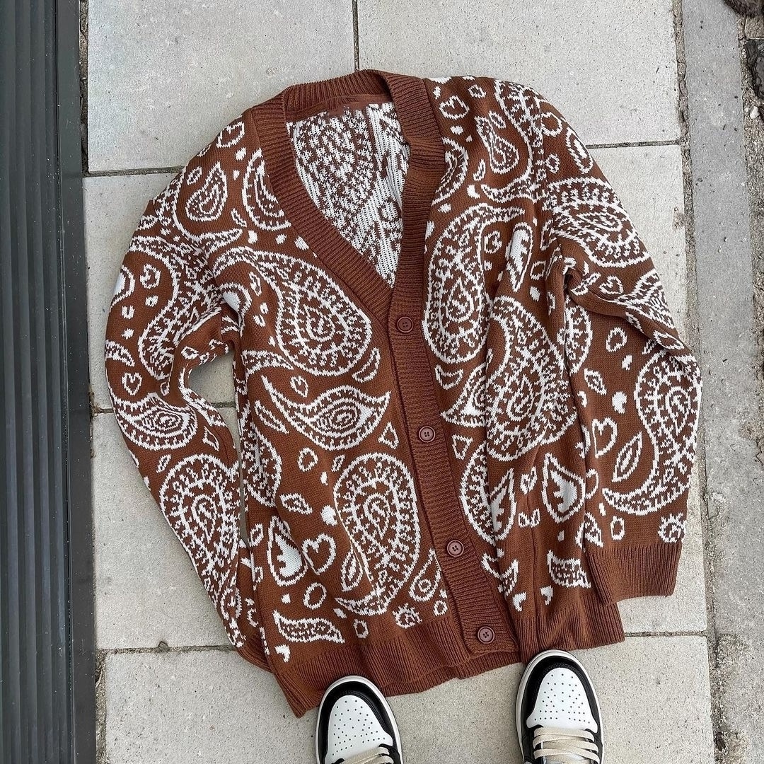 Long Sleeve Top Loose Casual V-Neck Knit Sweater