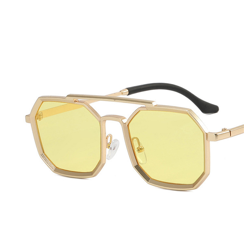 Title 7, Ins Retro Polygonal Double Bridge Sunglasses