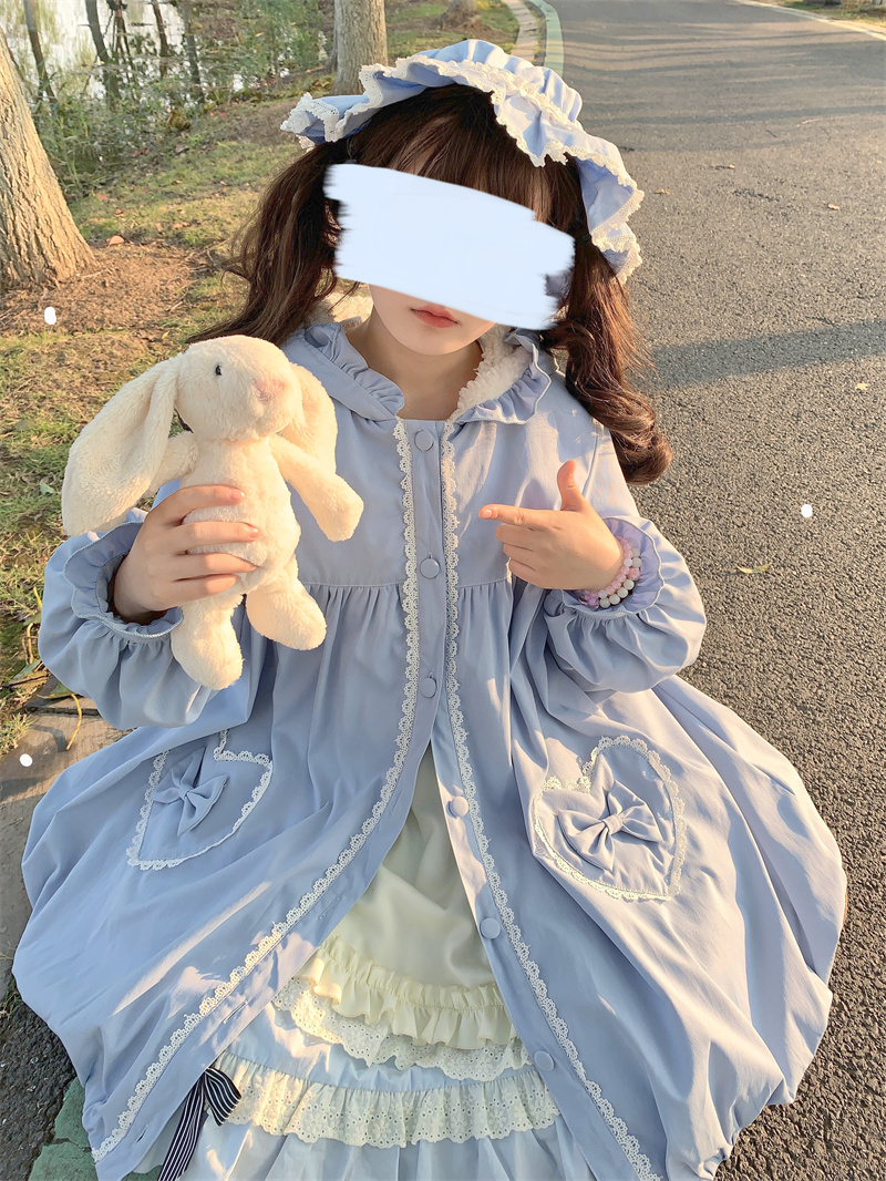 Hooded All-match Fleece Thickened Bud Skirt Coat Cotton Coat