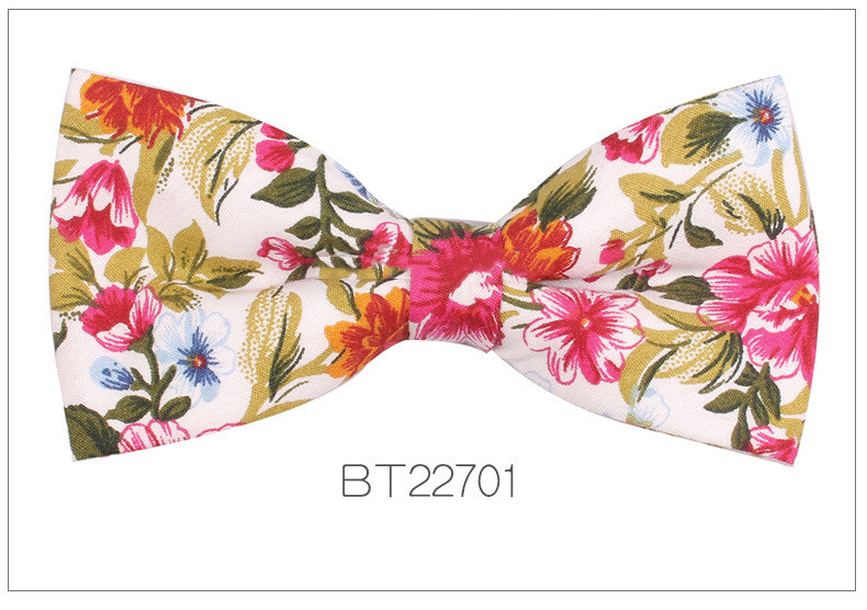Men's Bow Tie Korean Style Casual Fashion Floral Flower Double Layer Cotton Bow Tie Drop Shipping Cross Border Goods In Stock