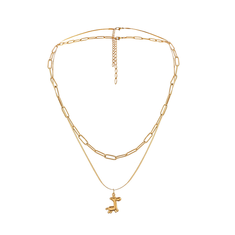 Fashionable Stainless Steel Double-layer Snake-shaped Pendant