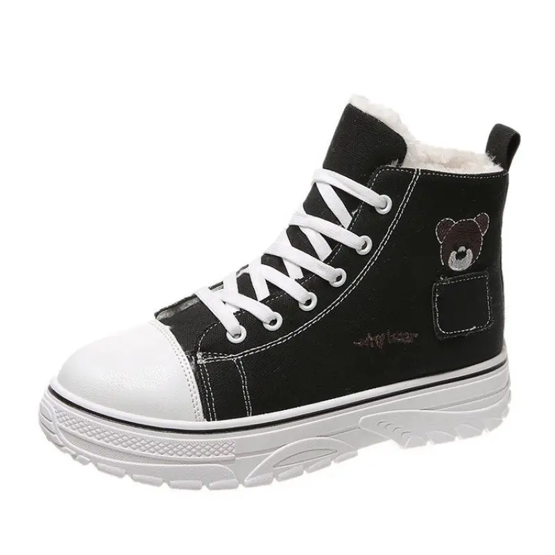 Fashion Martin Boots Women's Mid-heel Thick Canvas