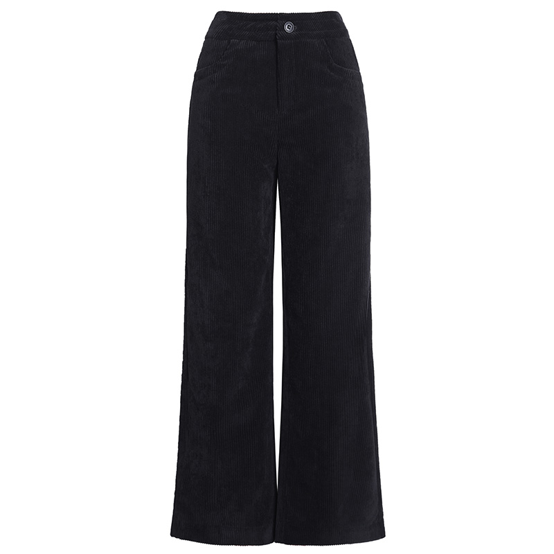 Title 1, Loose Casual Corduroy High Waist Wide Leg Pants